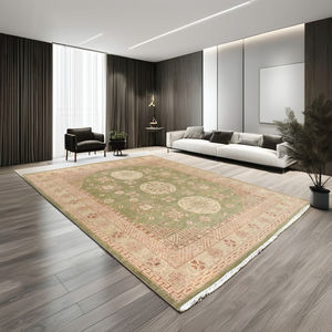 Tapis d'intérieur turc fait main de style moderne, tapis floral vert de qualité supérieure pour salon, vente d'exportateur, commande en gros disponible - Product Image 1