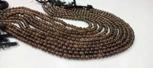 Perles de quartz fumé naturel 5-6 mm rondes lisses et polies, brin de 13 pouces - Product Image 6