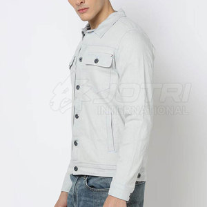 Classic <b>Jeans</b> Winter <b>Jacket</b> for <b>Men</b> Casual Outerwear Warm Comfortable Front Logo 100% Cotton - Product Image 4