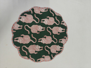 Leopard Print Cotton Quilted Thin Reversible Modern Customizable Machine Washable Round/Oval/<b>Square</b> Multi-Shaped <b>Placemat</b> Mat - Product Image 2