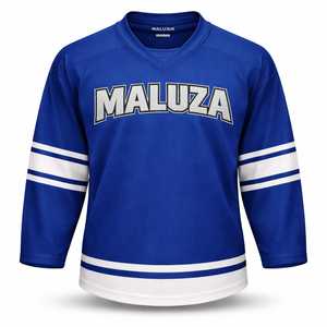 Jersey de Hockey sobre Hielo Unisex de Manga Larga, 100% Poliéster, Cuello en V con Cordones, Transpirable, Ligero, Absorbe la Humedad, con Transferencia de Calor, Deportivo - Product Image 6