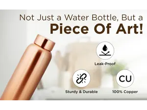 ขวดน้ำทองแดงสีน้ำตาลคุณภาพสูง ผิวด้าน ขวดน้ำทองแดงแท้คุณภาพส่งออก ราคาไม่แพง - Product Image 3