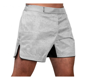 กางเกงขาสั้น MMA สีขาวสำหรับผู้หญิง ผ้าโพลีเอสเตอร์ 100% แห้งเร็ว ทรงปกติ สำหรับศิลปะการต่อสู้ - Product Image 3