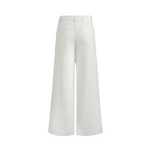 Rhinestone <b>Mesh</b> Patchwork Wide Leg Casual Solid Jeans Women Mid Waist Baggy Denim <b>Pants</b> Light Wash - Product Image 6