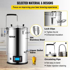 9.2 per birreria casalinga All-in-One/35 L sistema di produzione di birra elettrica 100-1800W pompa di alimentazione dispositivo di ebollizione per Auto/pannello in modalità manuale - Product Image 6