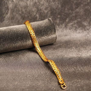 Pulsera de Cadena de Eslabones y Serpiente de Latón Chapado en Oro Micro de 14K, 18K, 24K para Hombre, Joyería de Moda al por Mayor - Product Image 5