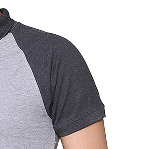 Polo en tricot à manches courtes pour homme, gris et gris foncé, à blocs de couleur, décontracté, coupe classique - Product Image 3