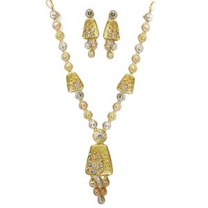 Collar de Cadena de Latón Chapado en Oro de 3 Tonos al por Mayor, Joyería de Moda, Conjunto de Collar y Aretes Multitono - Product Image 3