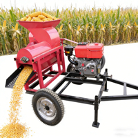 Décortiqueuse de maïs et de millet diesel-électrique 4-6T/H, machine à décortiquer les céréales à traction tracteur, équipement de battage haute efficacité