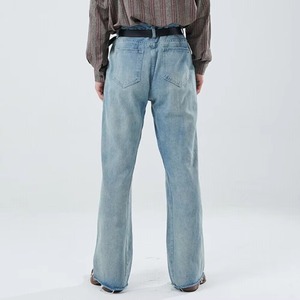 Pantalon en jean taille haute pour homme, coupe crayon, uni, ajusté, extensible, délavé, respirant, séchage rapide, écologique, léger, décontracté, OEM 100% - Product Image 2