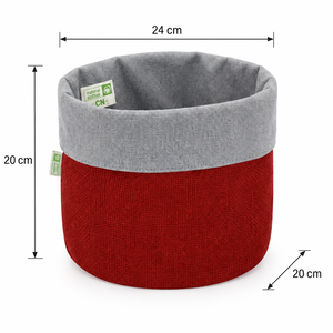 Panier à pain en jute teint en coton recyclé rouge 24x20x20 cm 225 GSM Organisateur Paniers cadeaux Vente en gros OEM Marque privée ANKJ035-DYED-R - Product Image 2