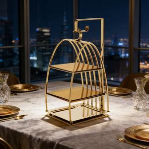 Attractive Design <b>Cake</b> Display Metal <b>Stand</b> Birthday or Christmas Party Decoration Metal <b>Cake</b> <b>Stand</b> Fruit <b>Cake</b> Serving - Product Image 4