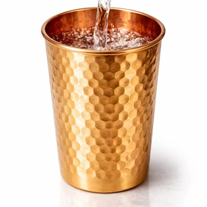 Vaso de Cobre Puro con Diseño Martillado, Ideal para Agua, Bebidas Ayurvédicas y Uso en la Cocina del Hogar - Product Image 1
