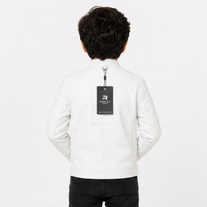 Premium kids leather <b>jacket</b> with soft comfort stylish fit <b>warm</b> design for everyday wear and outdoor adventures all season - Product Image 3