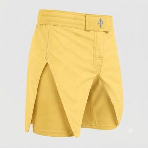 Shorts de combat MMA jaunes pour hommes, séchage rapide, avec poches, taille élastique, style décontracté, couleur unie, longueur courte par RIVIAN ATLANTIC - Product Image 4