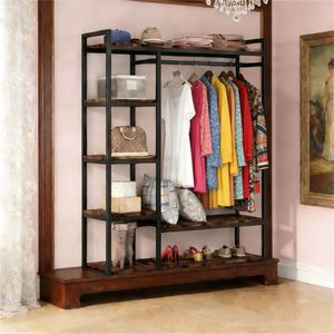 Armadio Indipendente con Struttura in Metallo Robusto, Scaffale Portaoggetti e Appendiabiti - Product Image 2