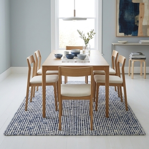 Alfombra de Lana Acrílica a Rayas, Color Azul Marfil, Rectangular, Pelo Medio, Base Antideslizante de Goma, Estilo Escandinavo, para Sala de Estar - Product Image 4