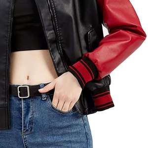Women's Original PU <b>Leather</b> Bomber <b>Jacket</b> (3 Colors) with Zip Pockets Eco-Friendly Lightweight Vintage Regular Coat for <b>Winter</b> - Product Image 6
