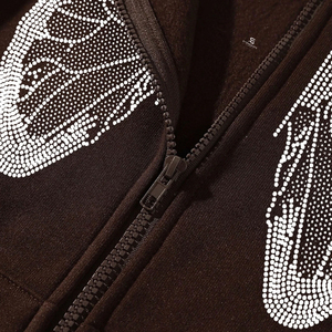 Contemporary Unisex <b>Studded</b> Streetwear Hoodie Custom Color Custom Design Winter OEM <b>Clothing</b> Supplier - Product Image 6