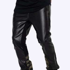 Stylish Men's Genuine <b>Leather</b> Lightweight <b>Flared</b> Pants-High Quality Breathable Eco-Friendly Retro Bell-Bottom <b>Trousers</b> - Product Image 4