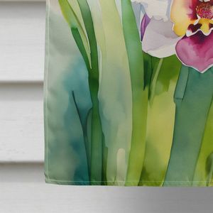 กล้วยไม้ธงบ้านหลังใหญ่สีน้ำหลากสีสำหรับประดับระเบียงบ้านแบนเนอร์ตกแต่งผนังสวนแบบแขวนผนังงานศิลปะโพลีเอสเตอร์ - Product Image 4