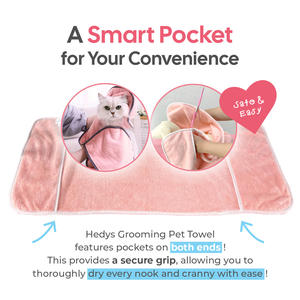 Toalla de Aseo para Perros HEDYS GROOMING, Absorbente, de Secado Rápido, Microfibra Suave y Delicada con la Piel, 0.18 kg - Product Image 6