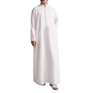 ชุดลำลองผู้ชายแบบ Thobe / Thawb สไตล์ซาอุดิอาระเบีย แขนยาว ความยาวระดับข้อเท้า ผ้าฝ้าย ระบายอากาศได้ดี น้ำหนักเบา ชุดมุสลิมสำหรับเดือนรอมฎอน ตะวันออกกลาง - Product Image 1