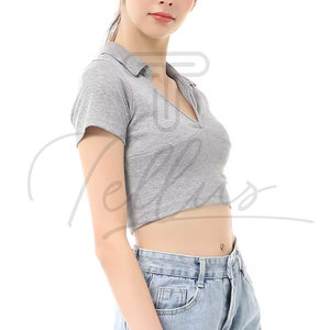 En Venta: Top Corto Casual y Cómodo para Mujer, Primavera/Otoño 2024, Top de Alta Calidad con Logotipo Frontal - Product Image 5