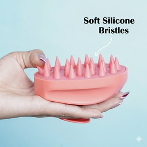 Brosse de massage du cuir chevelu en ABS personnalisée en gros, en paille de blé, pour le lavage des cheveux, le shampoing, le nettoyage, la relaxation, la beauté, Zenara moulée - Product Image 2