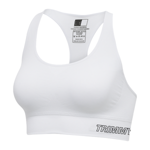 TRIMMY SPORTS Girls Simple Seamless High Support Eco-Friendly Breathable Quick Dry Front Sports Bra Removable <b>Pads</b> V-<b>neck</b> Black - Product Image 2