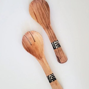 Ensemble de saladiers en bois raffiné – Cuillère et fourchette haut de gamme pour des repas de luxe apaisants - Product Image 3