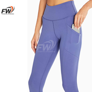 Vêtements de sport en spandex avec logo personnalisé, pantalon de yoga taille haute pour femmes, vêtements de fitness pour la salle de sport, leggings de yoga qui rehausse les fesses - Product Image 6