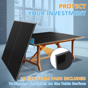 Tavolo da Ping Pong Pieghevole e Portatile Nero 7*4ft di Medie Dimensioni con Piano Convertibile per Giochi al Coperto - Product Image 5