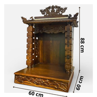 Sculpture d'autel ancestrale en bois de Muong gravée, éco-responsable, pour culte Feng Shui, du Vietnam