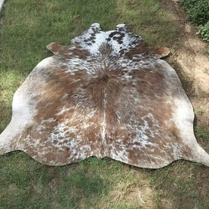 Cowhide <b>Leather</b> <b>Jacket</b> Full Pelt Genuine <b>Leather</b> Hair on <b>Leather</b> Vintage Breathable 100% Polyester Filling Geometric Pattern - Product Image 2