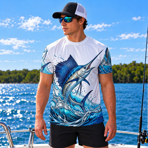T-shirt de pêche en mer 180 gsm pour hommes, performance optimale en eau salée, idéal pour les marques – Vente en gros - Product Image 6