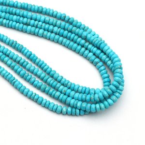 Cuentas facetadas de turquesa natural de Arizona, forma rondel, 4-6 mm, Sleeping Beauty, hilo suelto para fabricación de joyas, suministros a granel - Product Image 3