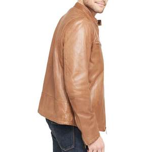 Nouvelles vestes en cuir pour hommes, style bomber, avec logo personnalisé, veste streetwear de haute qualité, vestes d'hiver à fermeture éclair. - Product Image 4