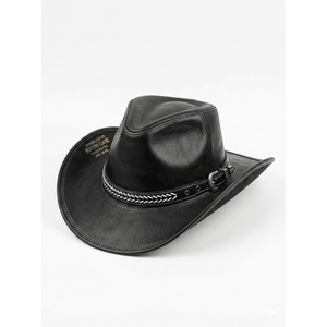 Trendy Leather Cowboy <b>Hat</b> for Men & Women Classic <b>Western</b> Wide Brim Adjustable Four Seasons Breathable Customized Design - Product Image 1