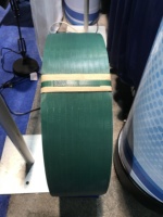 Sangle en PET gaufrée verte de 16 mm de haute qualité, personnalisable, imprimée en rotogravure, pour usage moyen à lourd, modèle multi-sangles de marque