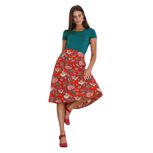 Premium Floral Printed Mid Length <b>Skirt</b> <b>for</b> Women's <b>Summer</b> Collection - Product Image 3