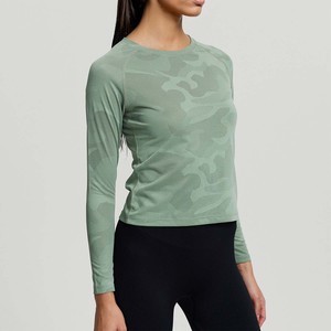 Camiseta Deportiva de Manga Larga con Diseño de Camuflaje para Otoño/Invierno, Cuello Redondo, para Mujer, Ideal para Maratón, Running y Fitness - Product Image 5
