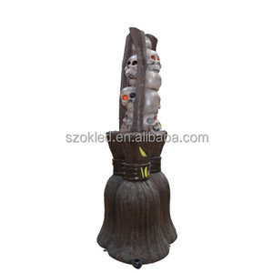 Balai hanté avec pilier <span class=keywords><strong>sorcière</strong></span> chaise recluse araignée (marron) épouvantail Photo Op souris loup-garou souris fantôme Halloween <span class=keywords><strong>arbre</strong></span> - Product Image 5