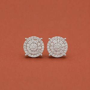 925 Sterling Silver Intricate Round <b>Moissanite</b> Stud Classic Everyday <b>Earrings</b> for Women - Product Image 3