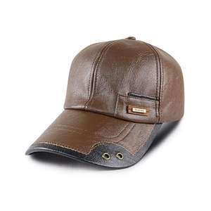 Casquette de baseball en cuir PU chaud pour homme, style trucker, casquette de papa, casquette de pêche et de chasse avec trou pour bouton - Product Image 2