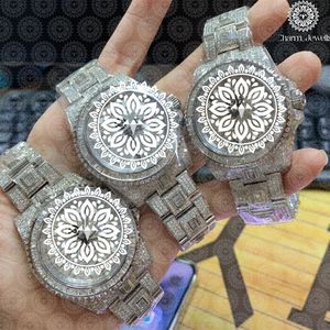 Reloj de Cuarzo Analógico de Acero Inoxidable de Lujo Charm Jewellis, Esfera Redonda de 38 mm con Incrustaciones de Diamantes, Cierre Plegable, Unisex - Product Image 2