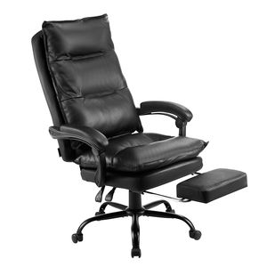 Sedia da Ufficio Ergonomica Robusta con Capacità di 180 kg, Cuscino Lombare, Poggiapiedi, Regolazione dell'Altezza, Design Elegante - Product Image 1