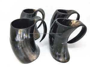 Handmade 600ml <b>Ceramic</b> Cups Buffalo Ox Horn <b>Mugs</b> for Home and Hotel Use Indian Style Wine and Beer Drinking Drinkware - Product Image 3