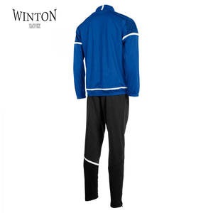 ชุดกีฬาผู้ชาย WINTON เสื้อแจ็คเก็ตสีน้ำเงินลายทางสีขาว กางเกงจ็อกเกอร์สีดำรูดเชือก ชุดกีฬาแห้งเร็ว แขนยาว สำหรับฤดูร้อน - Product Image 2