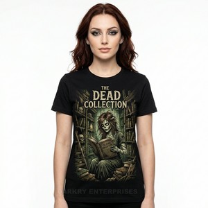 T-shirt graphique personnalisé pour femme, style découpe papier 3D, imprimé fille zombie, en coton gris, fabrication sérigraphiée, streetwear décontracté - Product Image 4